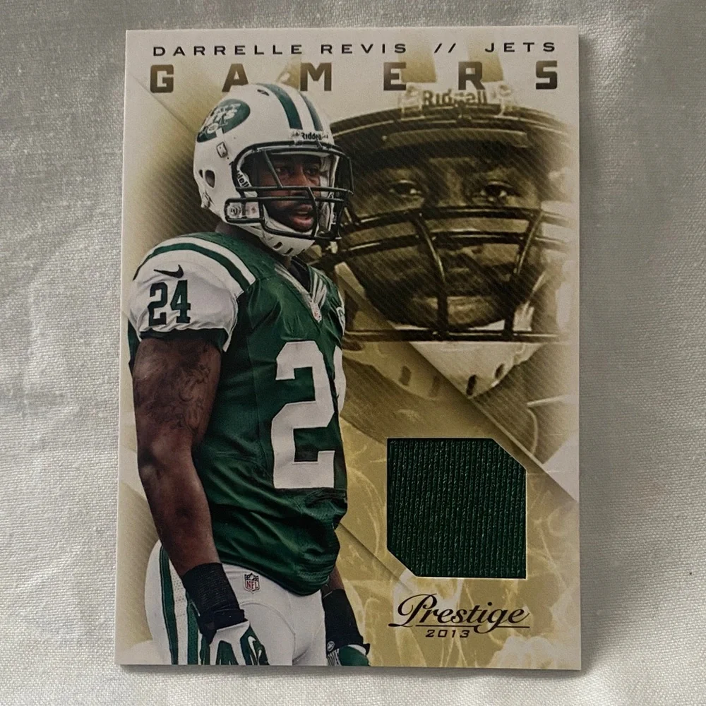 2013 Prestige Gamers Darrelle Revis Jets Game Used Jersey #18 (MISC14)